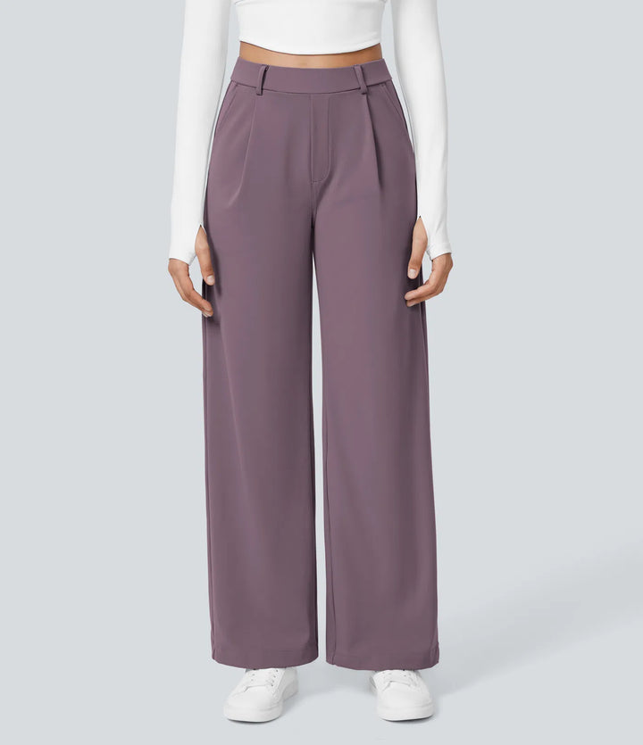 Pantalon tailleur Jean & Marie DayStretch coupe droite taille haute avec poches