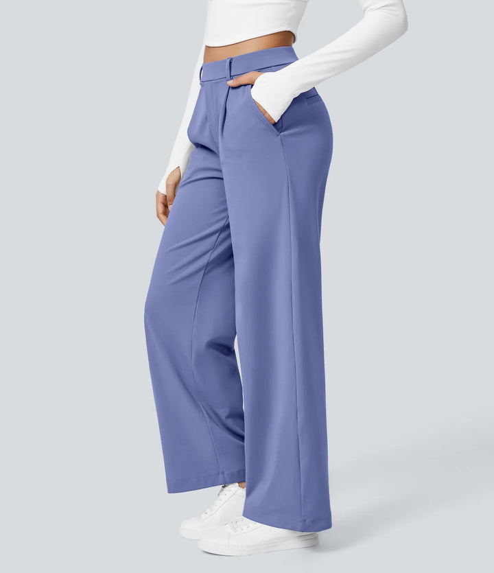 Pantalon tailleur Jean & Marie DayStretch coupe droite taille haute avec poches