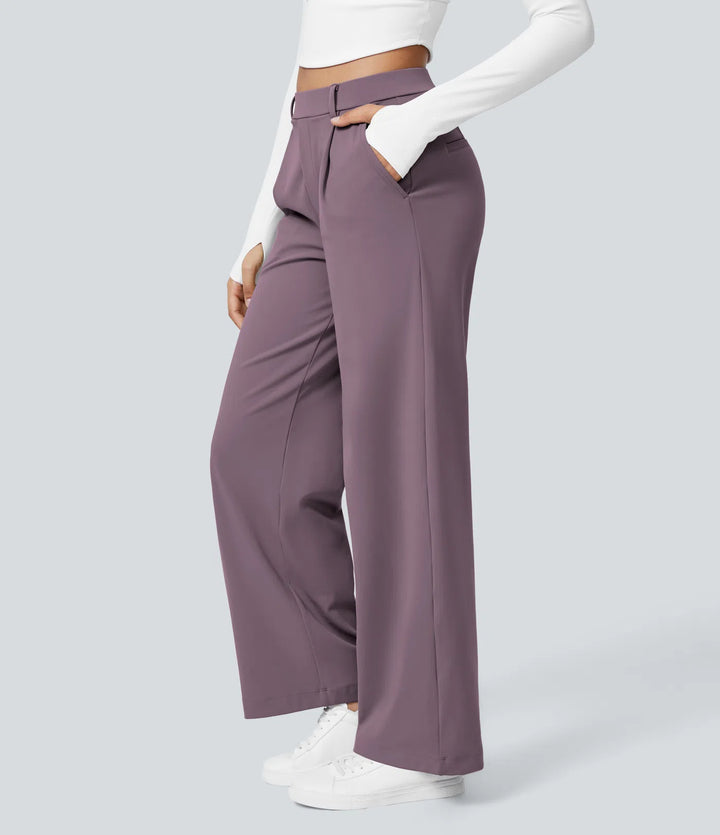 Pantalon tailleur Jean & Marie DayStretch coupe droite taille haute avec poches