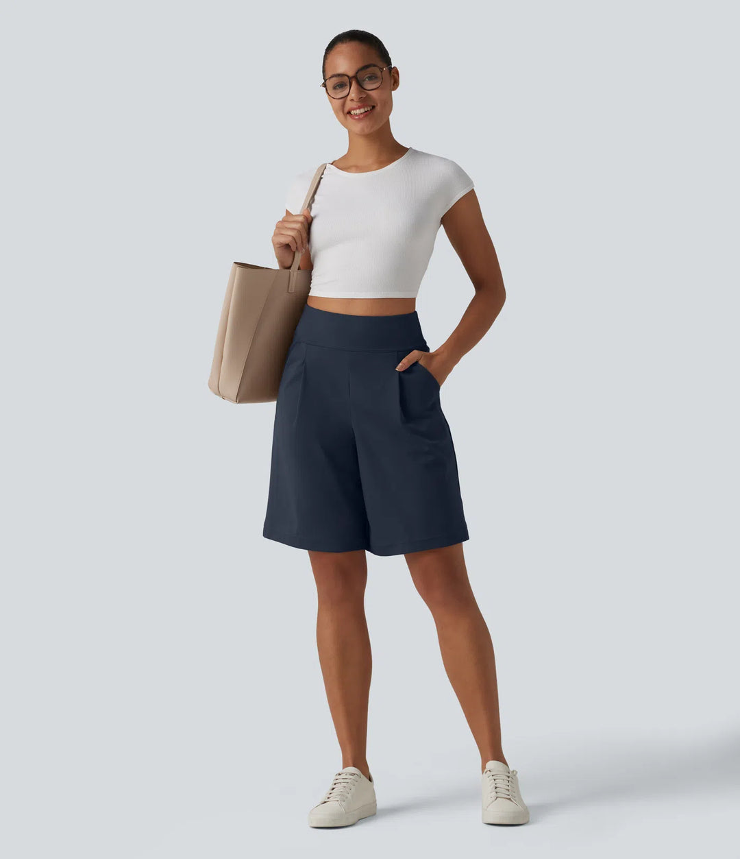 Short tailleur bermuda plissé