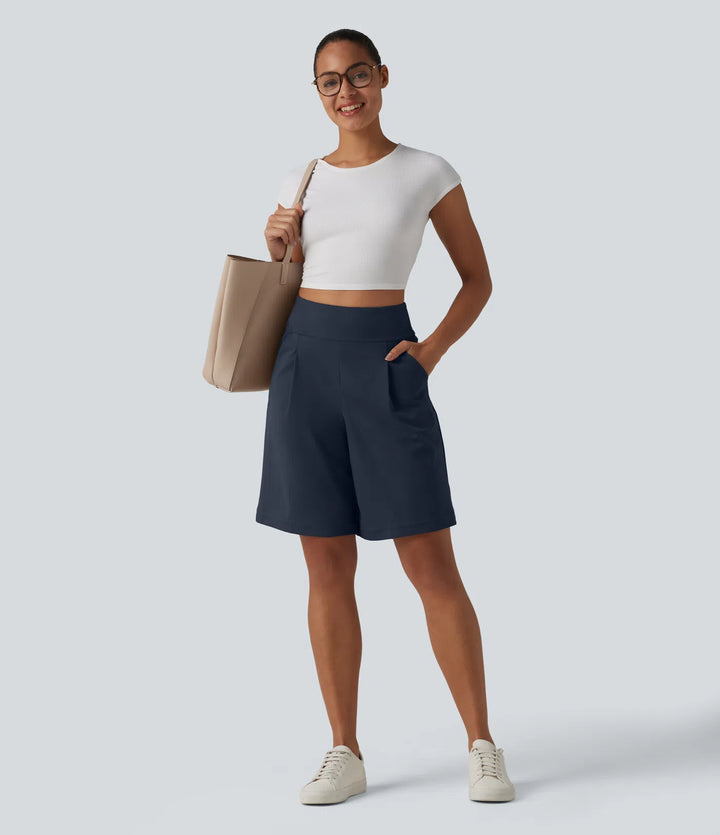 Short tailleur bermuda plissé