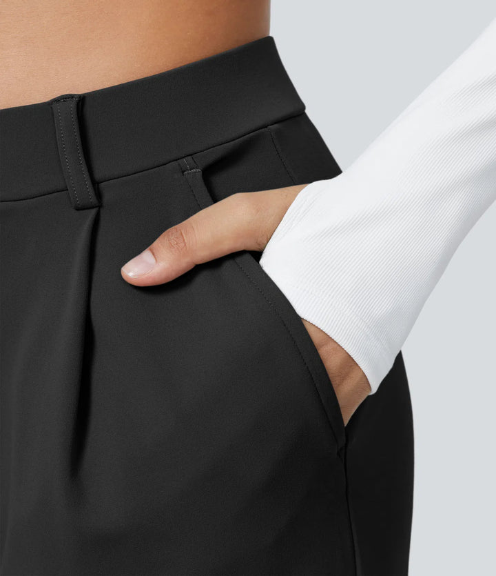 Pantalon tailleur Jean & Marie DayStretch coupe droite taille haute avec poches