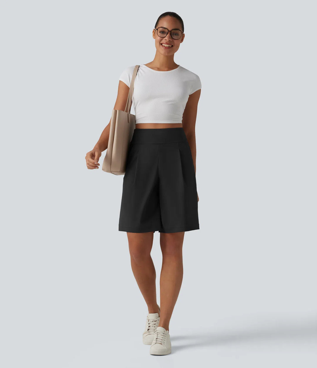 Short tailleur bermuda plissé