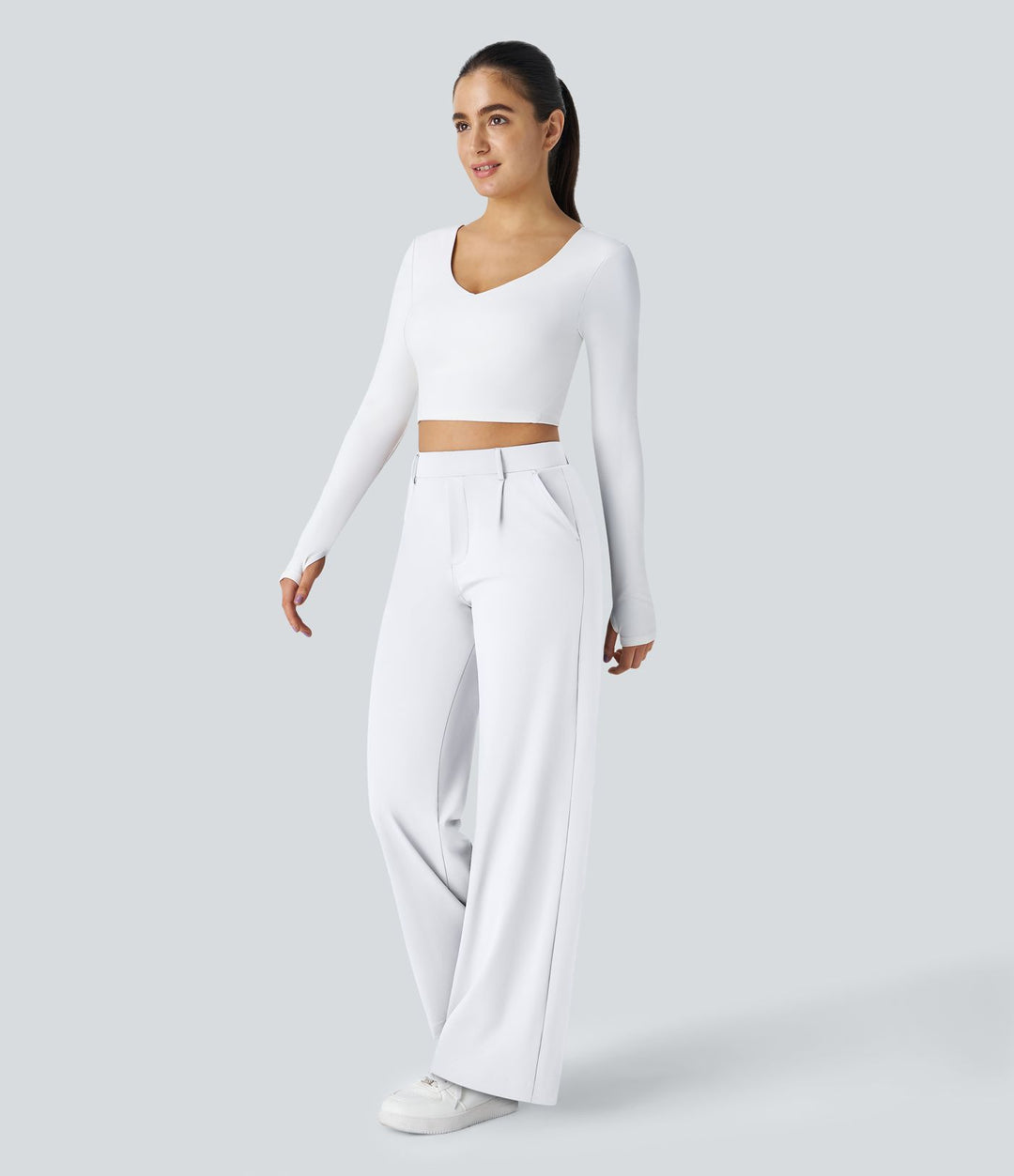 Pantalon tailleur Jean & Marie DayStretch coupe droite taille haute avec poches