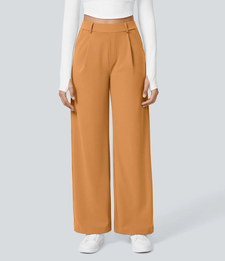 Pantalon tailleur Jean & Marie DayStretch coupe droite taille haute avec poches