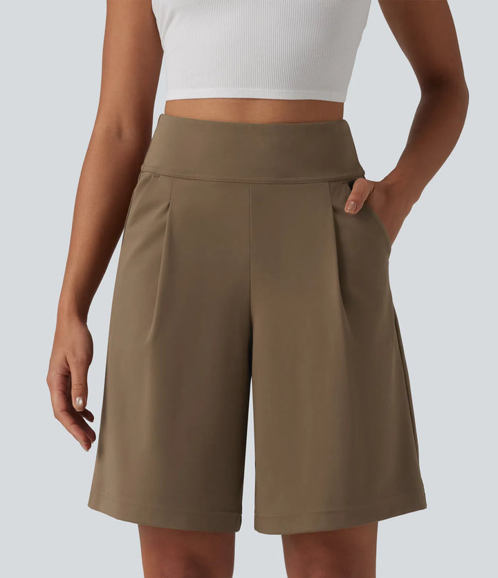 Short tailleur bermuda plissé