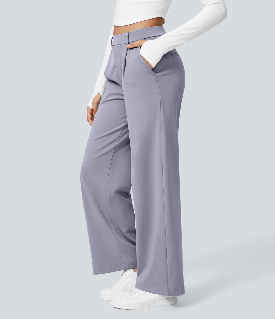 Pantalon tailleur Jean & Marie DayStretch coupe droite taille haute avec poches