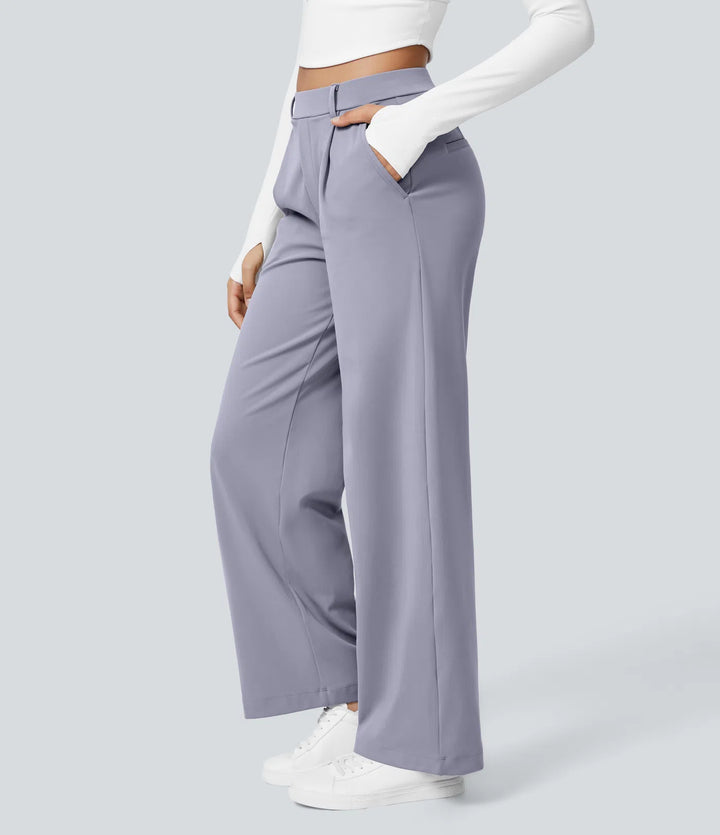 Pantalon tailleur Jean & Marie DayStretch coupe droite taille haute avec poches