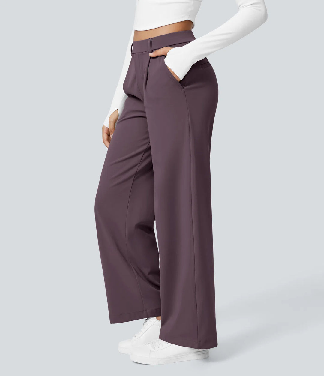 Pantalon tailleur Jean & Marie DayStretch coupe droite taille haute avec poches