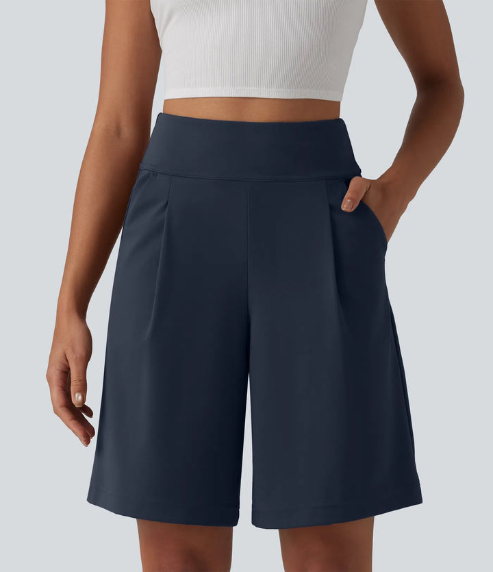 Short tailleur bermuda plissé
