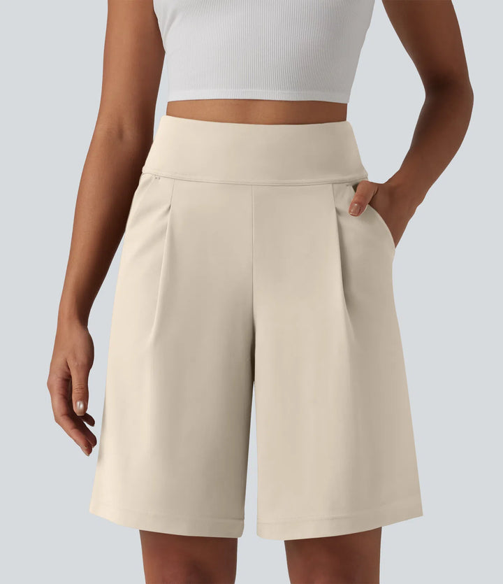 Short tailleur bermuda plissé