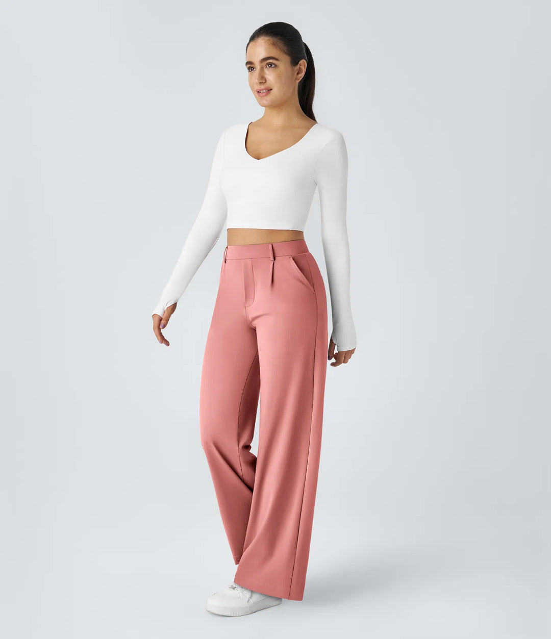 Pantalon tailleur Jean & Marie DayStretch coupe droite taille haute avec poches
