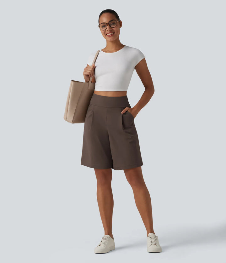 Short tailleur bermuda plissé