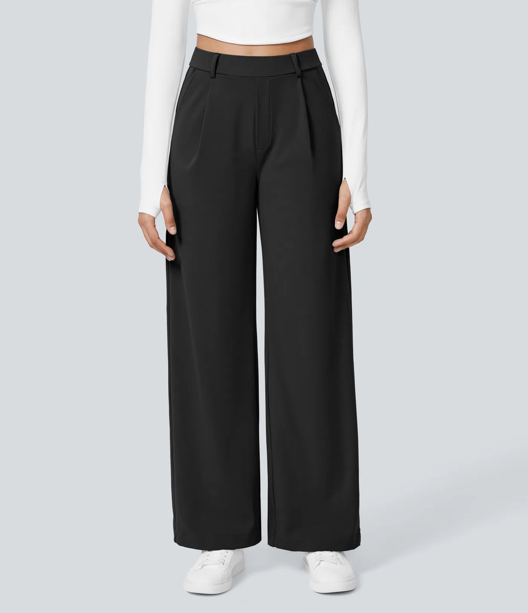 Pantalon tailleur Jean & Marie DayStretch coupe droite taille haute avec poches