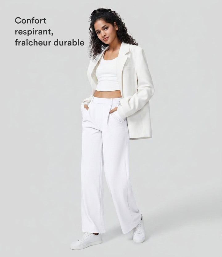 Pantalon tailleur Jean & Marie DayStretch coupe droite taille haute avec poches