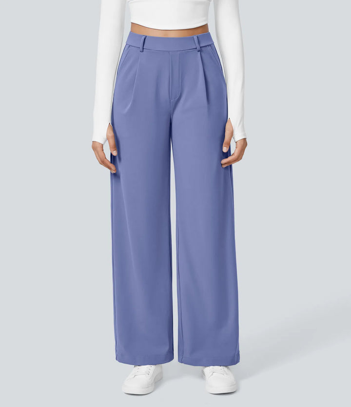 Pantalon tailleur Jean & Marie DayStretch coupe droite taille haute avec poches