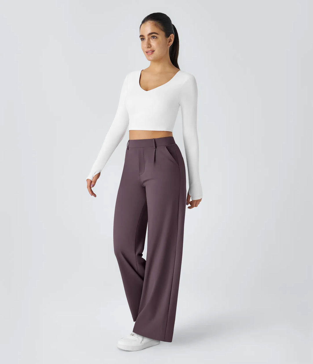 Pantalon tailleur Jean & Marie DayStretch coupe droite taille haute avec poches