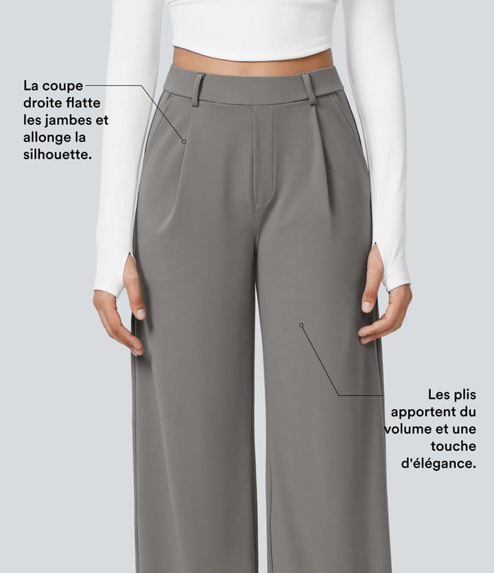Pantalon tailleur Jean & Marie DayStretch coupe droite taille haute avec poches