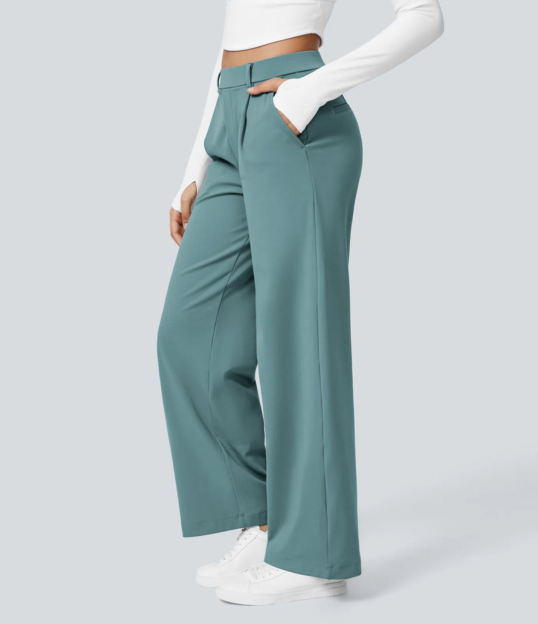 Pantalon tailleur Jean & Marie DayStretch coupe droite taille haute avec poches