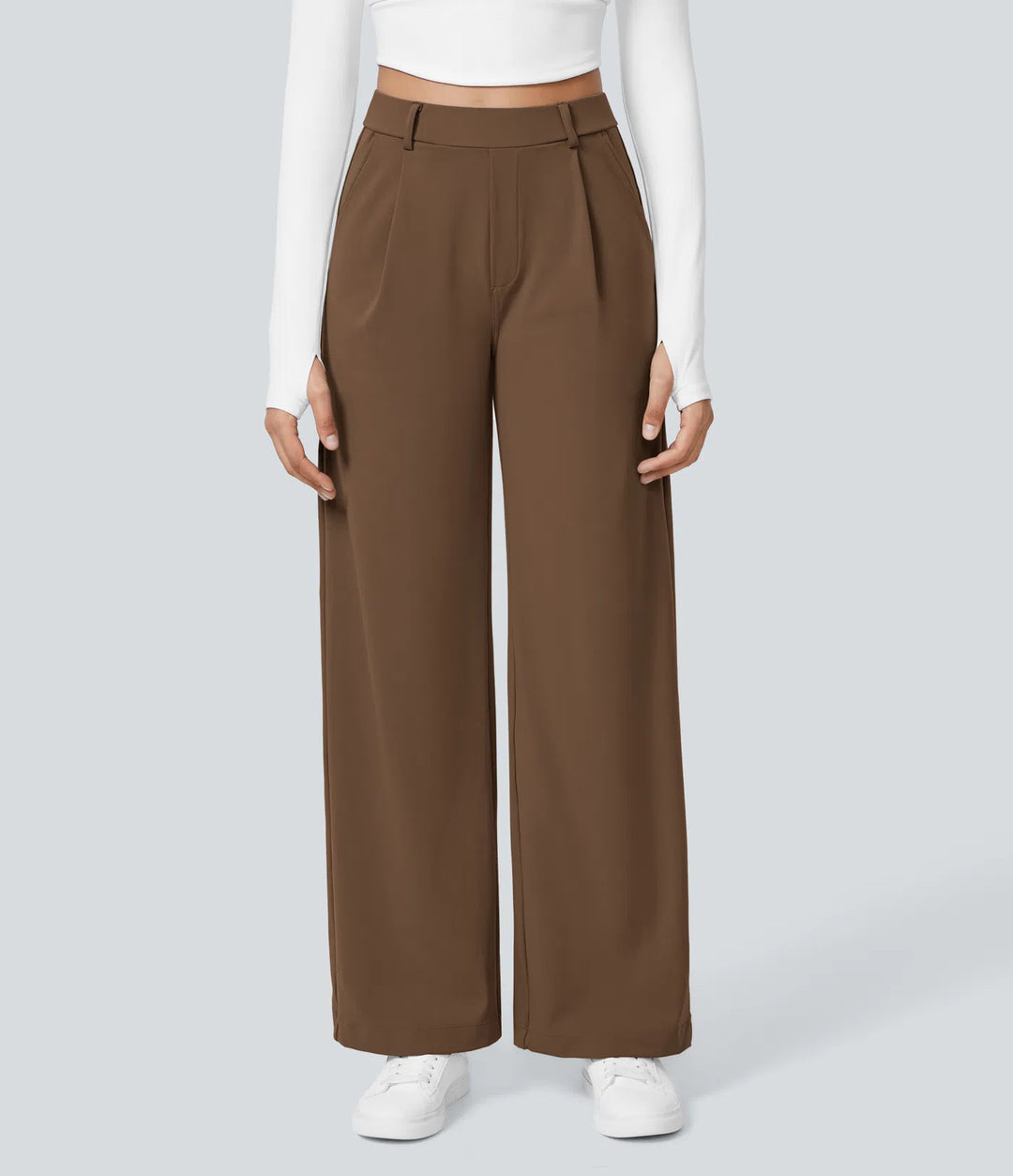 Pantalon tailleur Jean & Marie DayStretch coupe droite taille haute avec poches