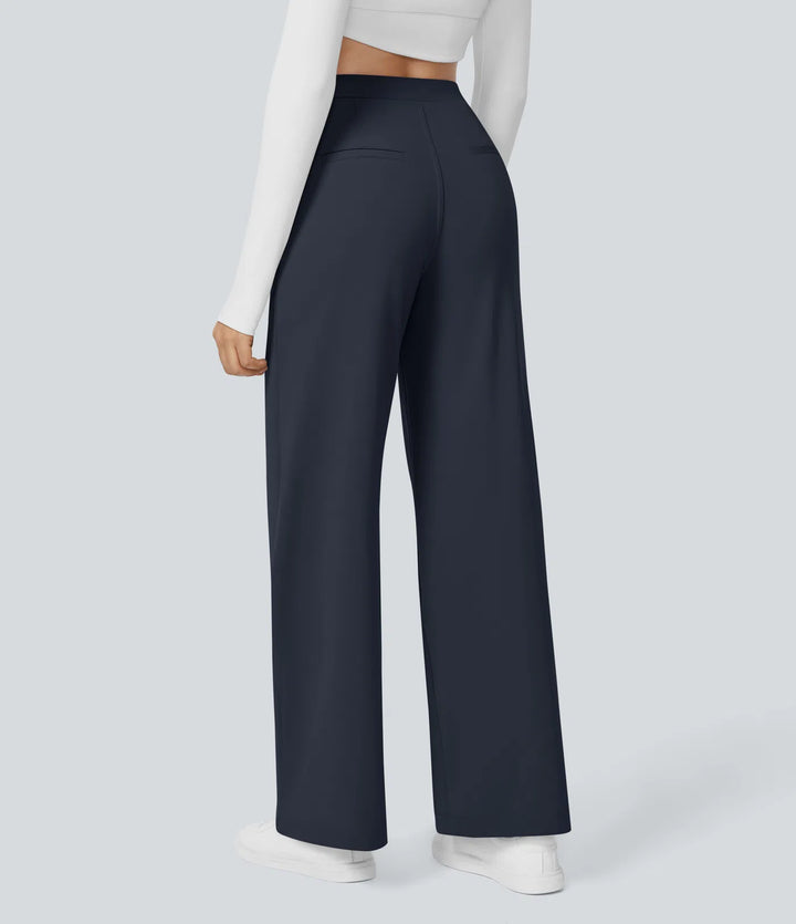 Pantalon tailleur Jean & Marie DayStretch coupe droite taille haute avec poches