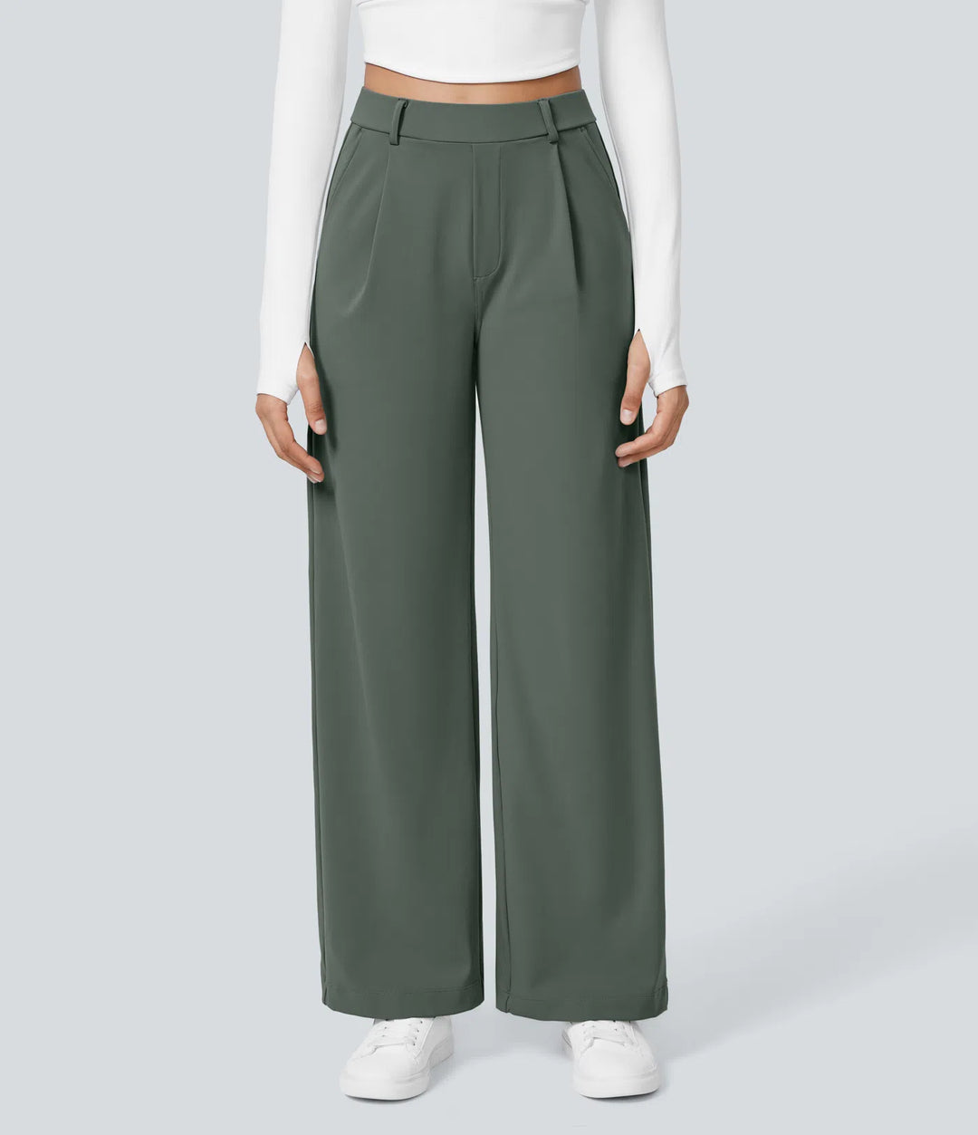 Pantalon tailleur Jean & Marie DayStretch coupe droite taille haute avec poches