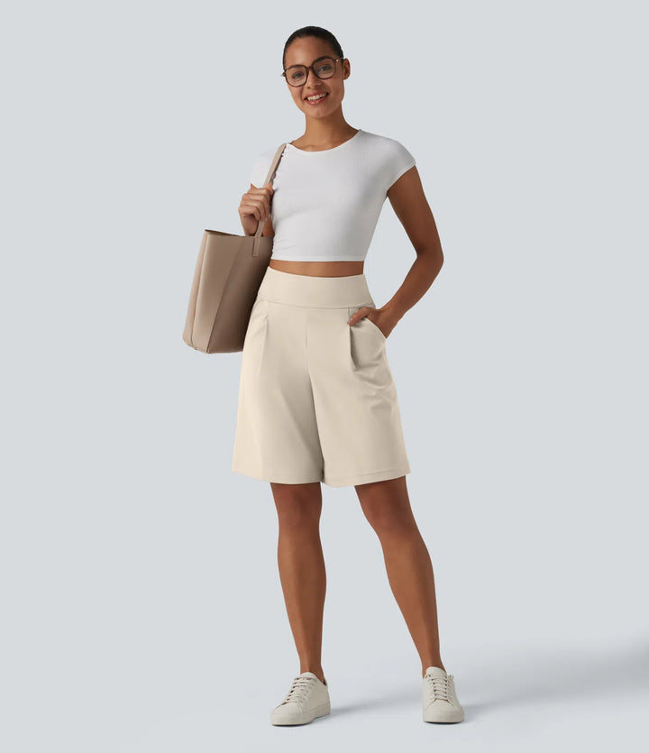 Short tailleur bermuda plissé