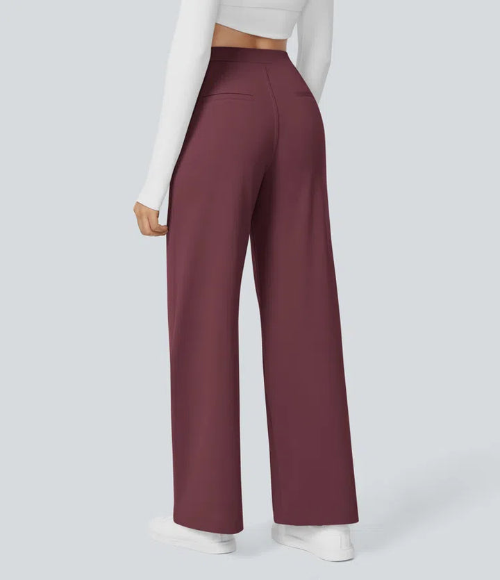 Pantalon tailleur Jean & Marie DayStretch coupe droite taille haute avec poches