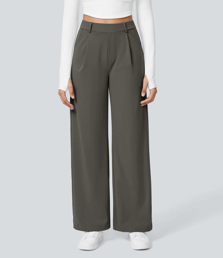 Pantalon tailleur Jean & Marie DayStretch coupe droite taille haute avec poches