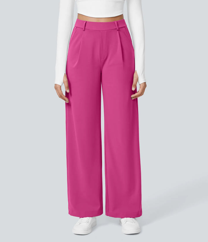 Pantalon tailleur Jean & Marie DayStretch coupe droite taille haute avec poches