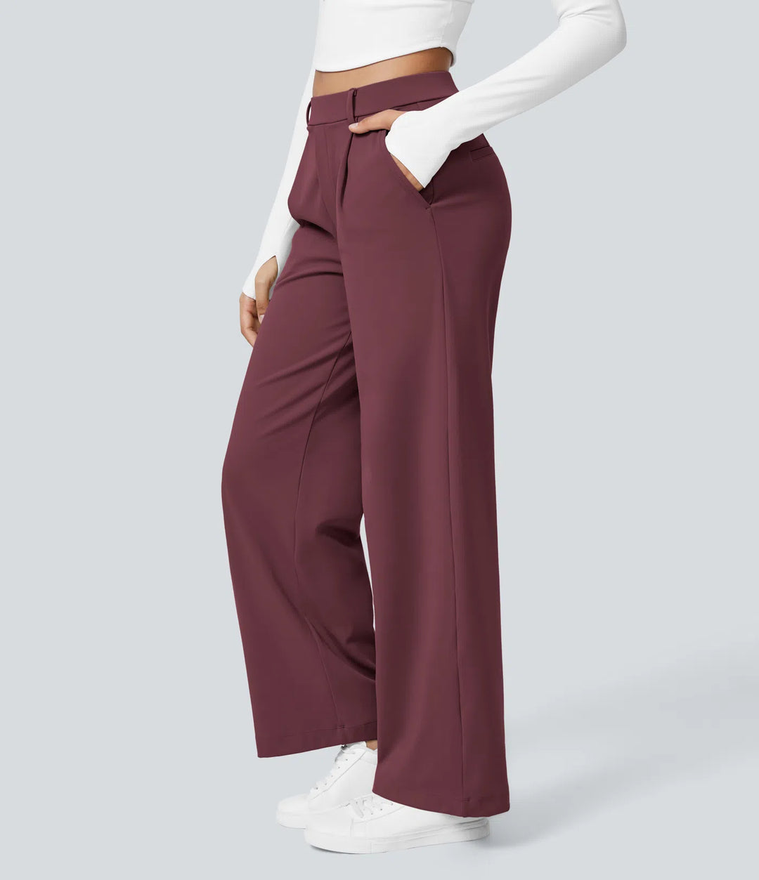 Pantalon tailleur Jean & Marie DayStretch coupe droite taille haute avec poches