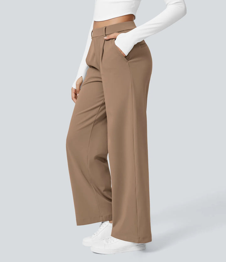 Pantalon tailleur Jean & Marie DayStretch coupe droite taille haute avec poches
