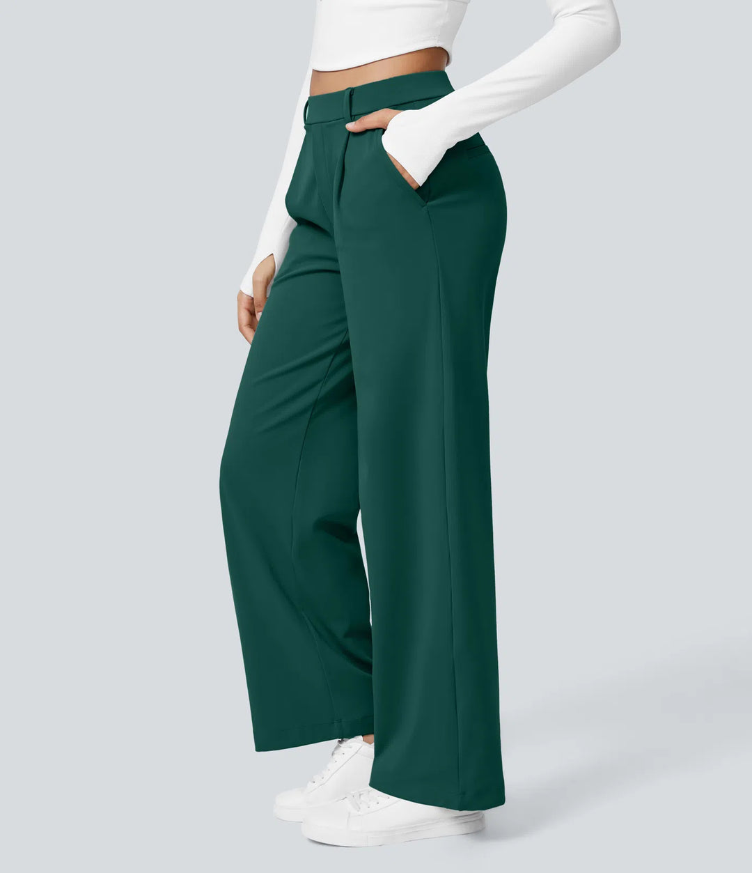 Pantalon tailleur Jean & Marie DayStretch coupe droite taille haute avec poches