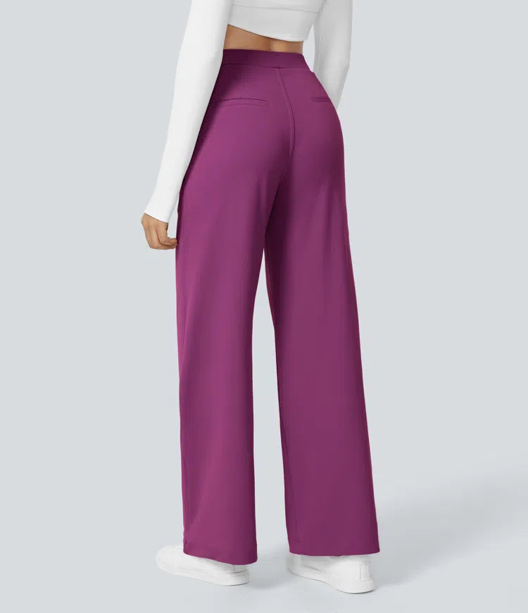 Pantalon tailleur Jean & Marie DayStretch coupe droite taille haute avec poches