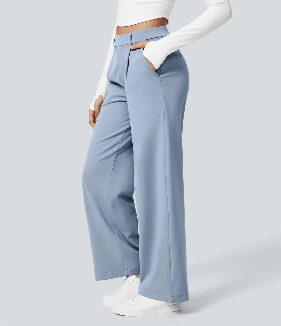 Pantalon tailleur Jean & Marie DayStretch coupe droite taille haute avec poches