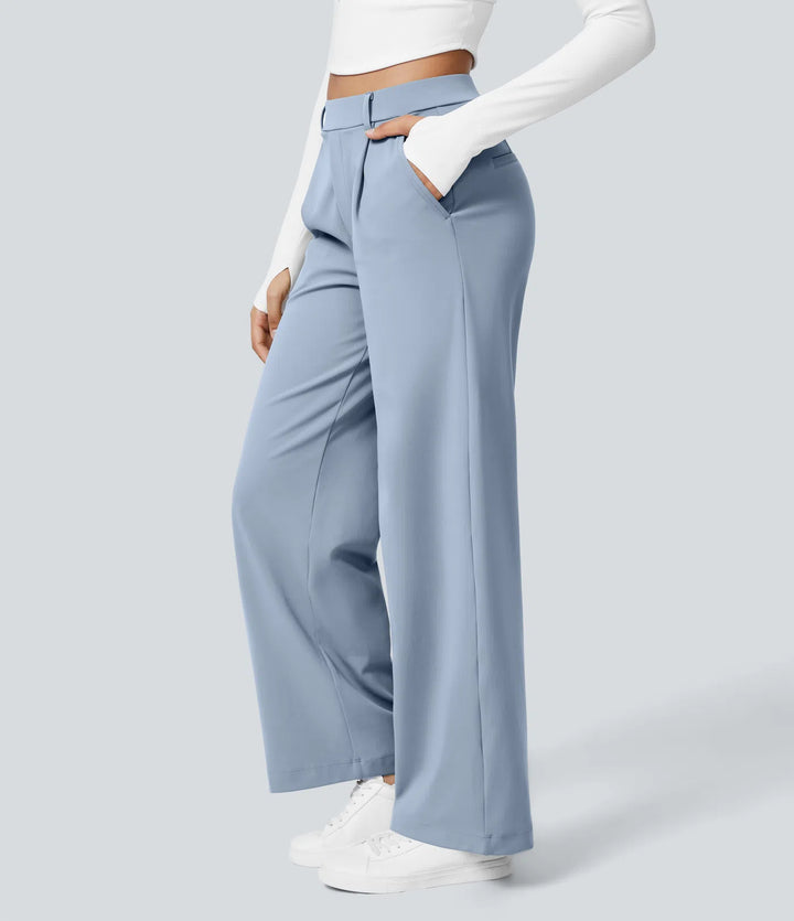 Pantalon tailleur Jean & Marie DayStretch coupe droite taille haute avec poches