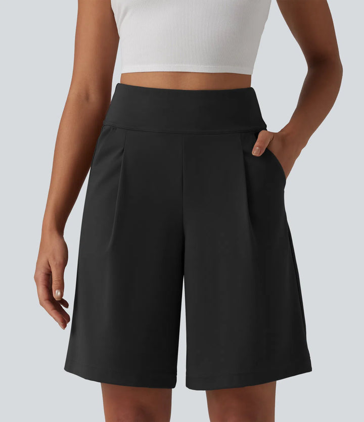 Short tailleur bermuda plissé