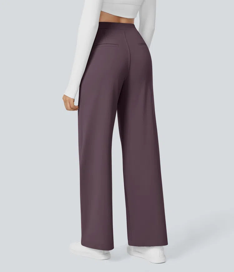 Pantalon tailleur Jean & Marie DayStretch coupe droite taille haute avec poches