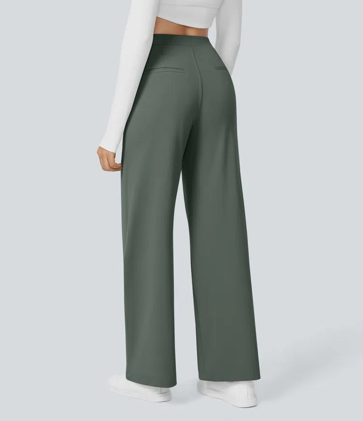 Pantalon tailleur Jean & Marie DayStretch coupe droite taille haute avec poches