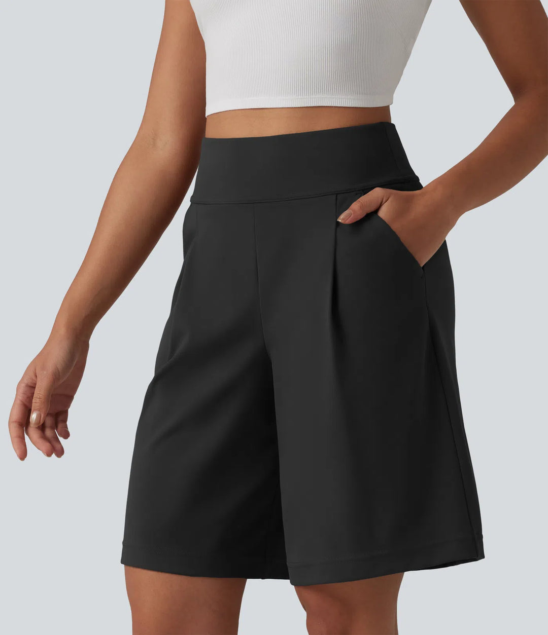 Short tailleur bermuda plissé
