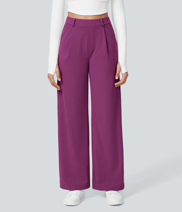 Pantalon tailleur Jean & Marie DayStretch coupe droite taille haute avec poches