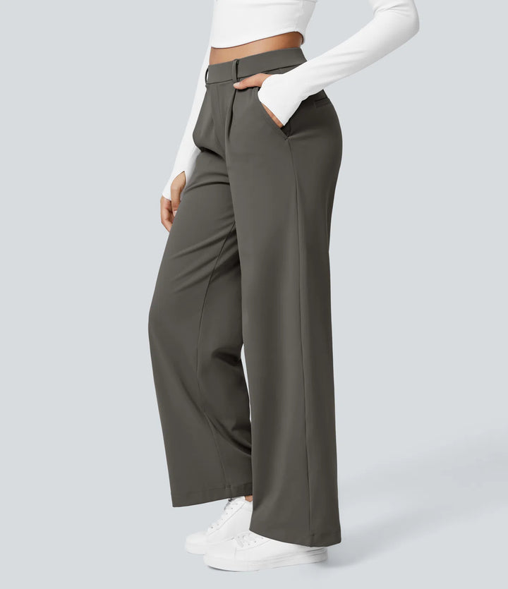 Pantalon tailleur Jean & Marie DayStretch coupe droite taille haute avec poches