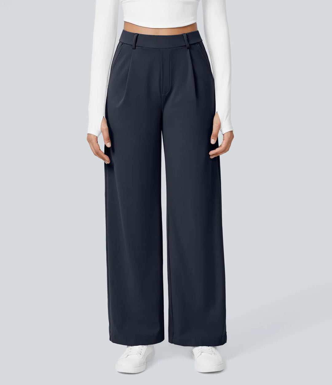Pantalon tailleur Jean & Marie DayStretch coupe droite taille haute avec poches