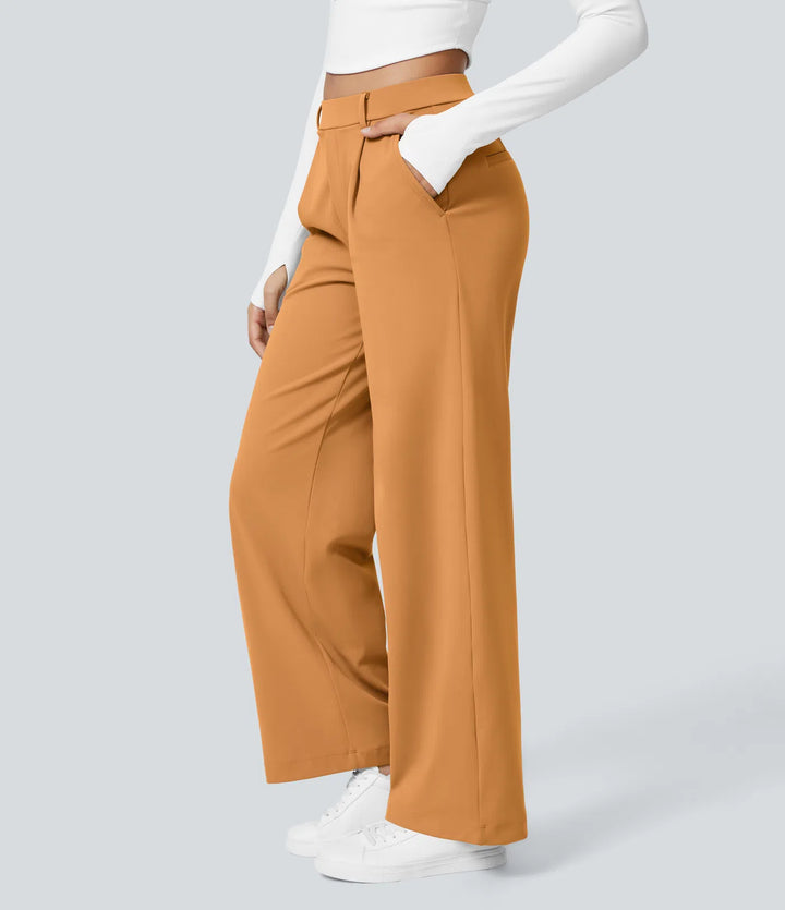 Pantalon tailleur Jean & Marie DayStretch coupe droite taille haute avec poches