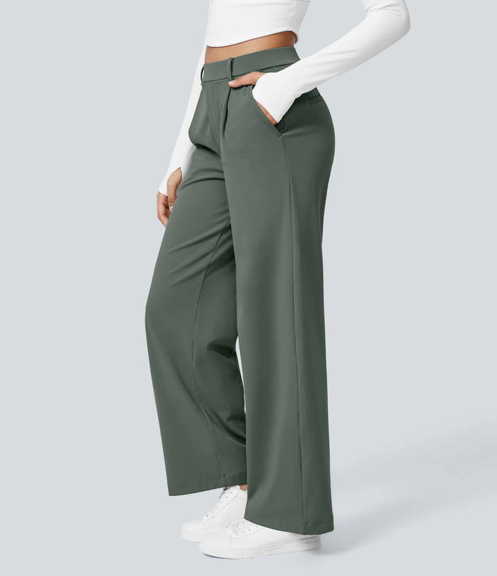 Pantalon tailleur Jean & Marie DayStretch coupe droite taille haute avec poches