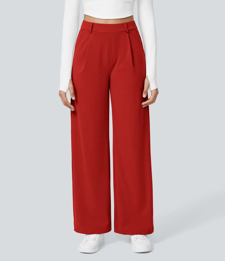 Pantalon tailleur Jean & Marie DayStretch coupe droite taille haute avec poches