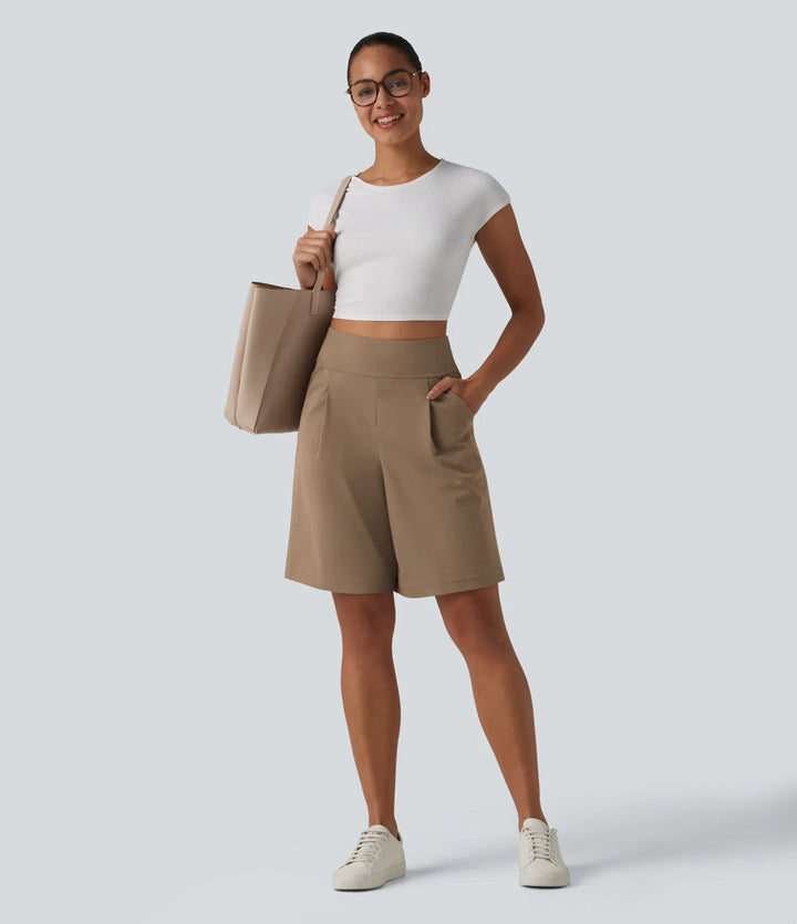 Short tailleur bermuda plissé