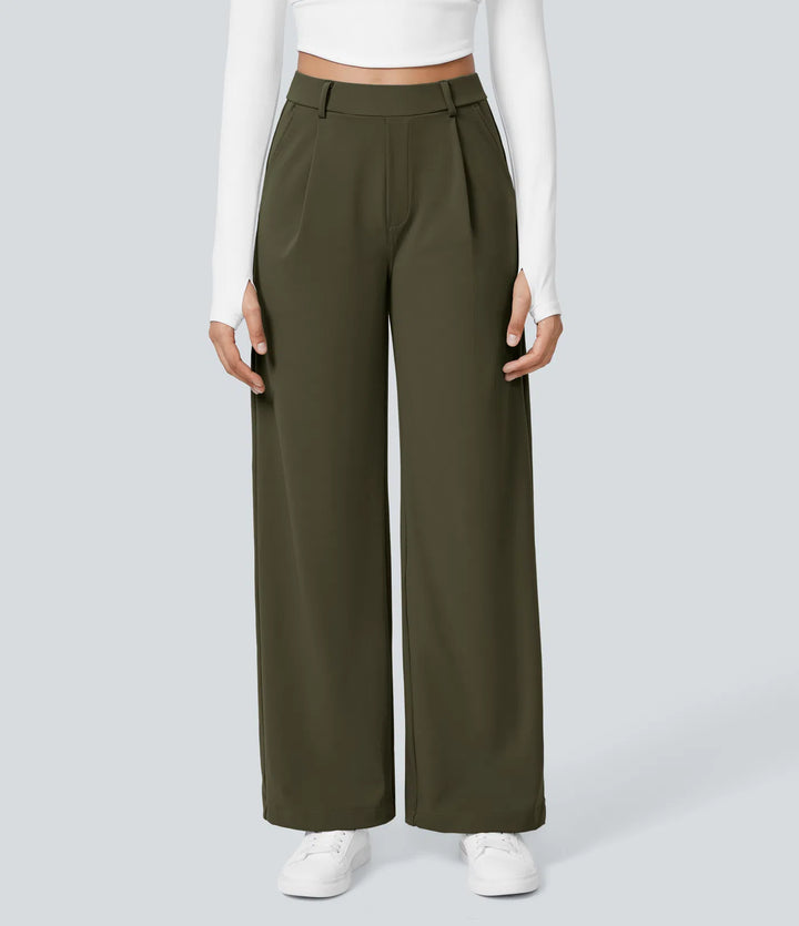 Pantalon tailleur Jean & Marie DayStretch coupe droite taille haute avec poches
