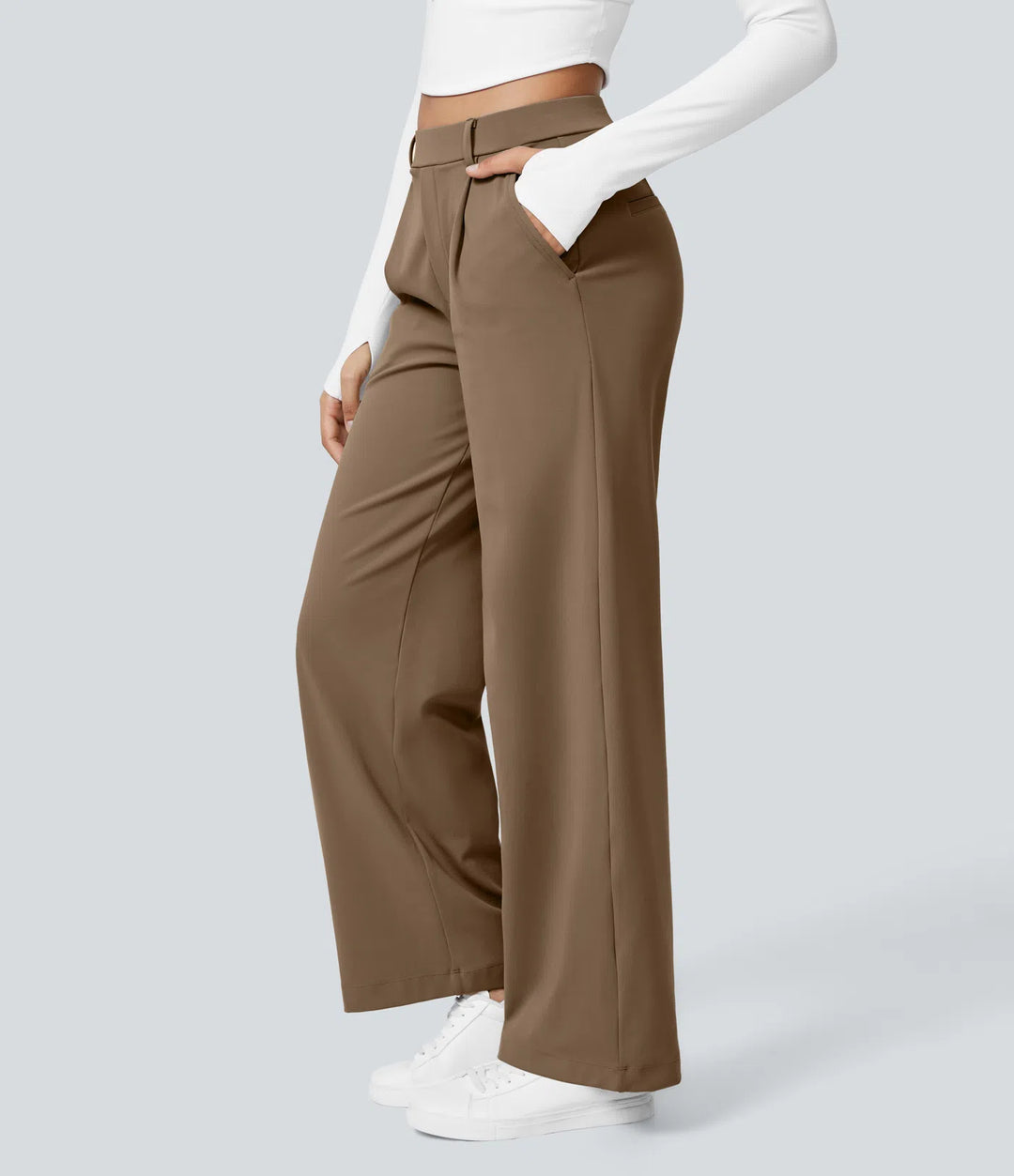 Pantalon tailleur Jean & Marie DayStretch coupe droite taille haute avec poches