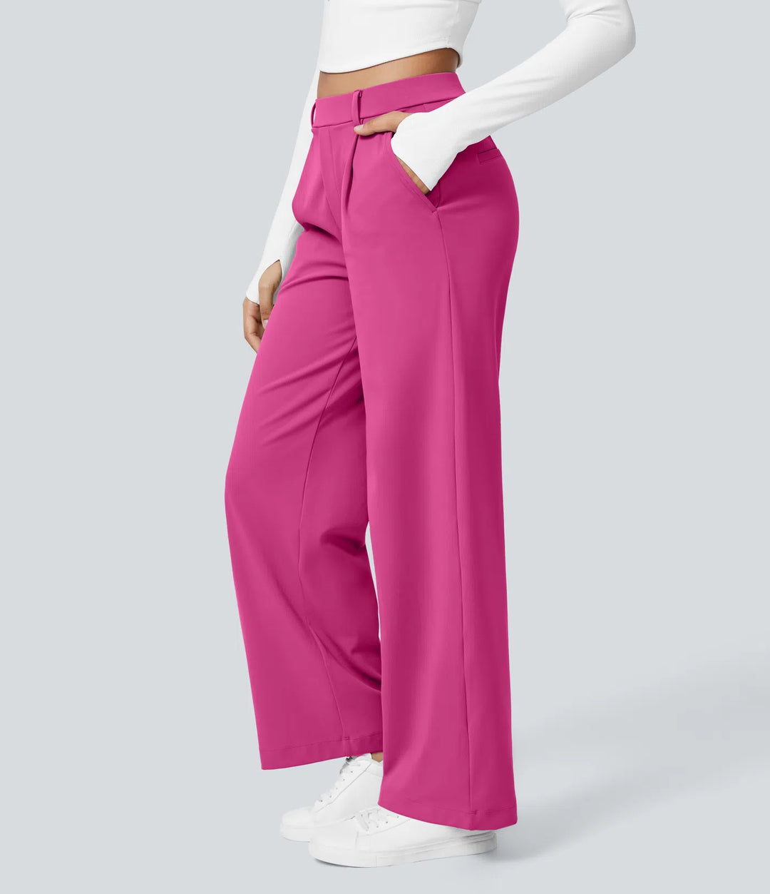 Pantalon tailleur Jean & Marie DayStretch coupe droite taille haute avec poches